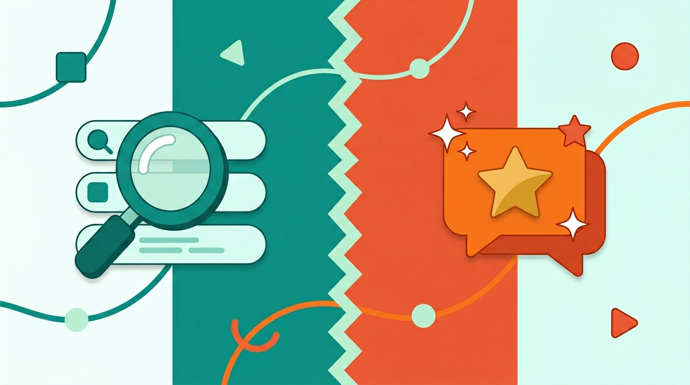 Google-Suche und ChatGPT-Antwort als geteilte Illustration zur Ranking-Korrelation zwischen SEO und GEO