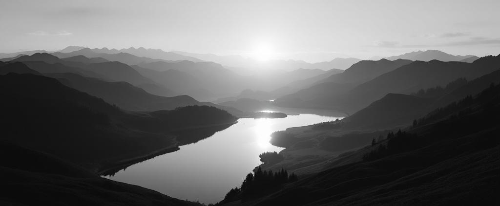 Landschaft mit Sonnenaufgang